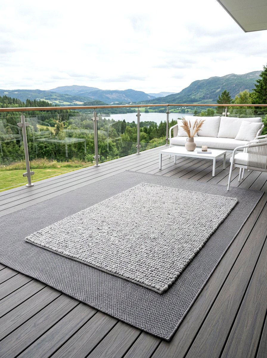 Minimalist Layered Outdoor Rug Duo - 30 outdoor rug layering ideas