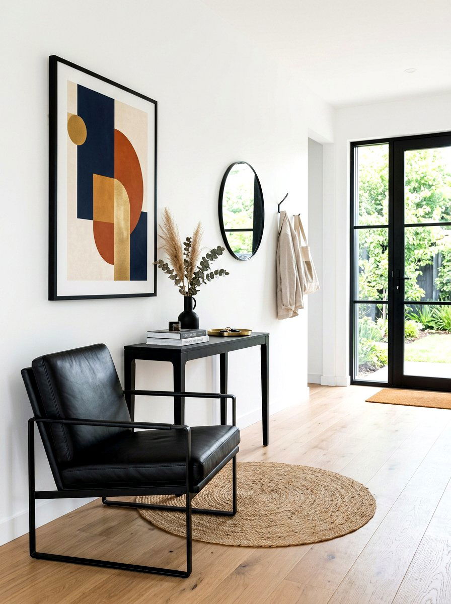 Minimalist Leather Chair Entryway - 30 leather accent chair ideas