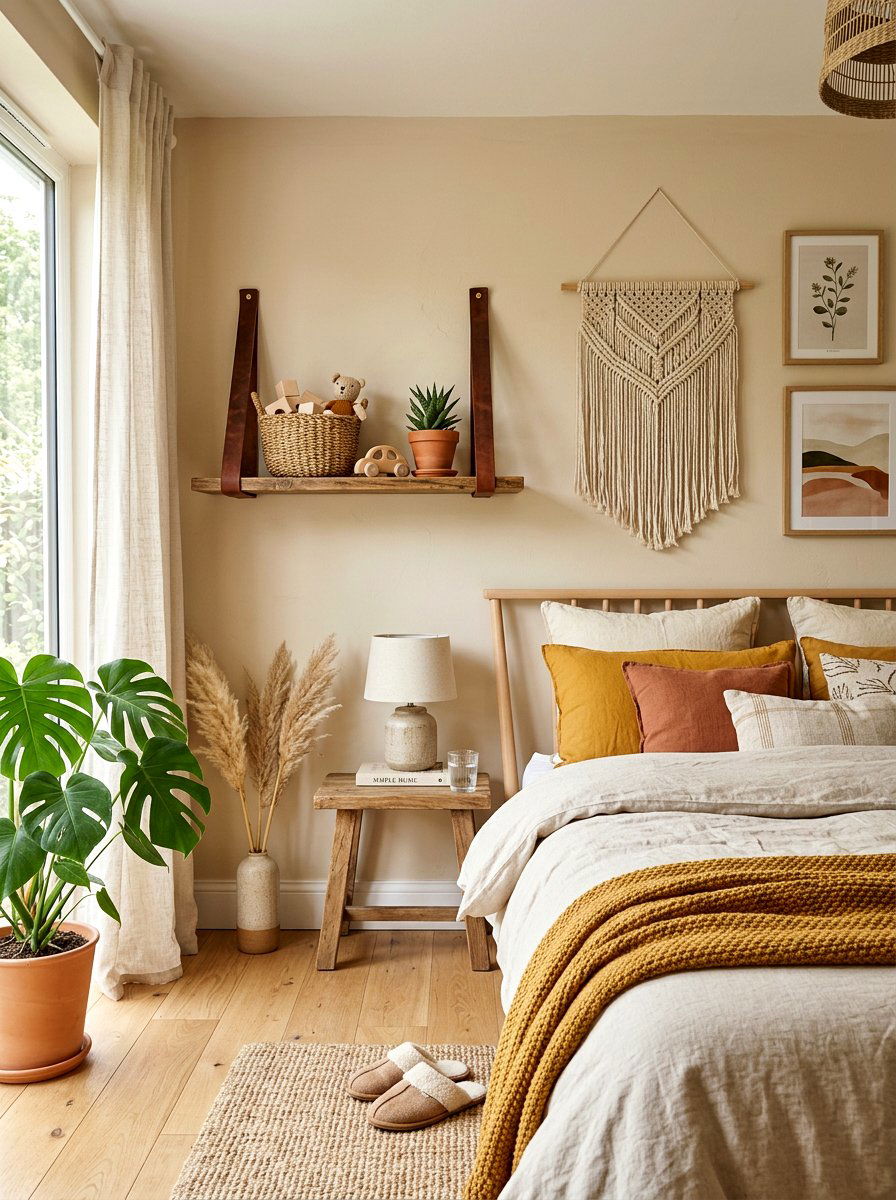 Minimalist Leather Strap Shelf - 30 pet toy wall storage ideas