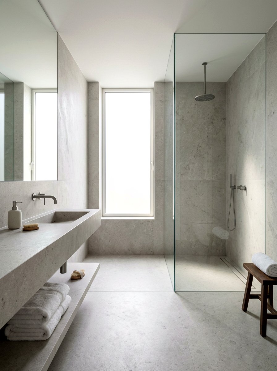 Minimalist Limestone Bathroom Design - 30 limestone bathroom ideas