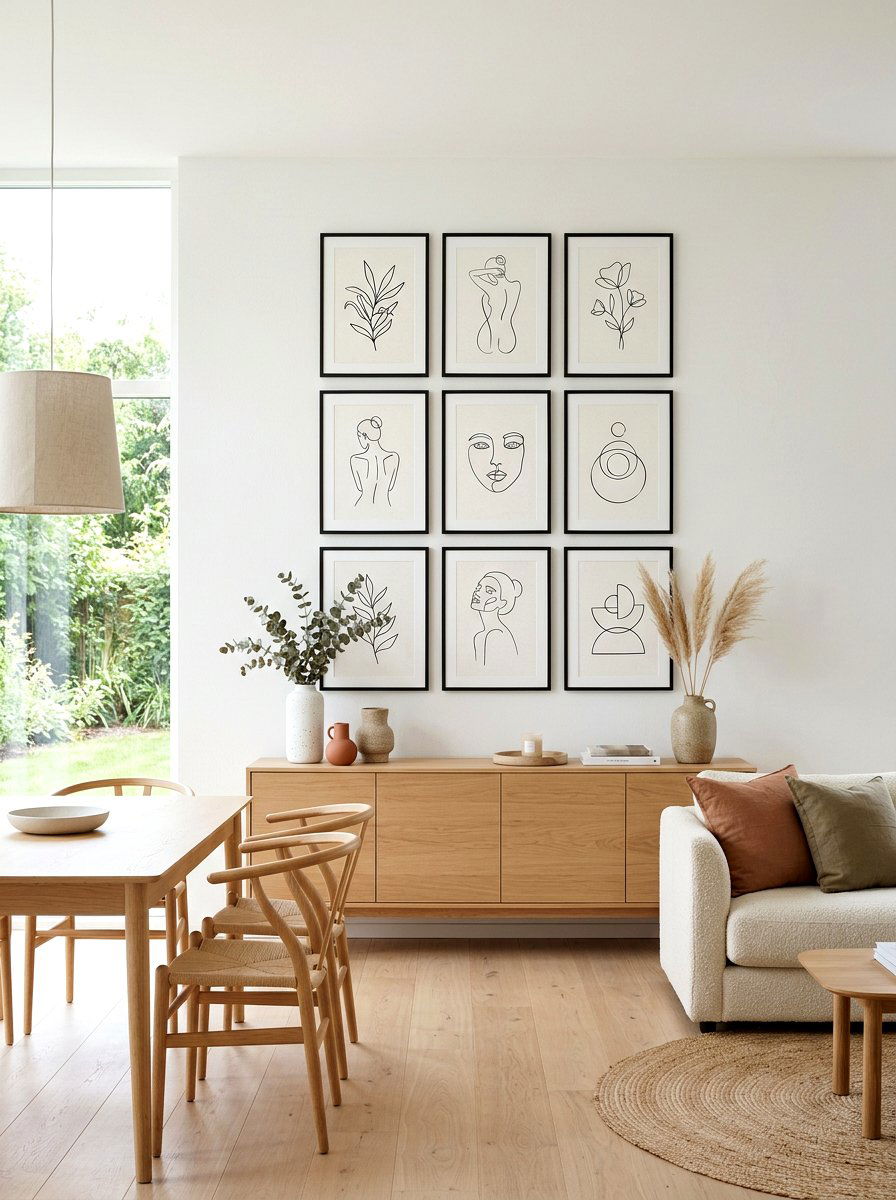 Minimalist Line Art - 30 gallery wall ideas