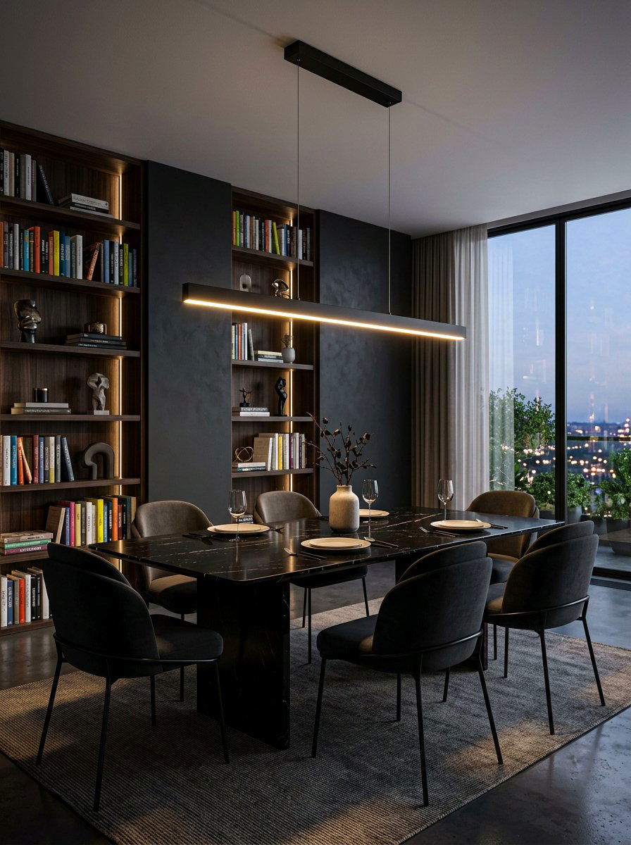 Minimalist Linear Lighting - 30 formal dining room chandelier ideas