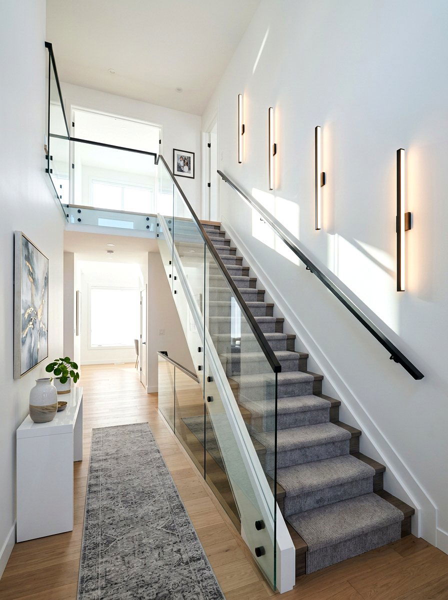 Minimalist Linear Wall Light - 30 staircase lighting ideas