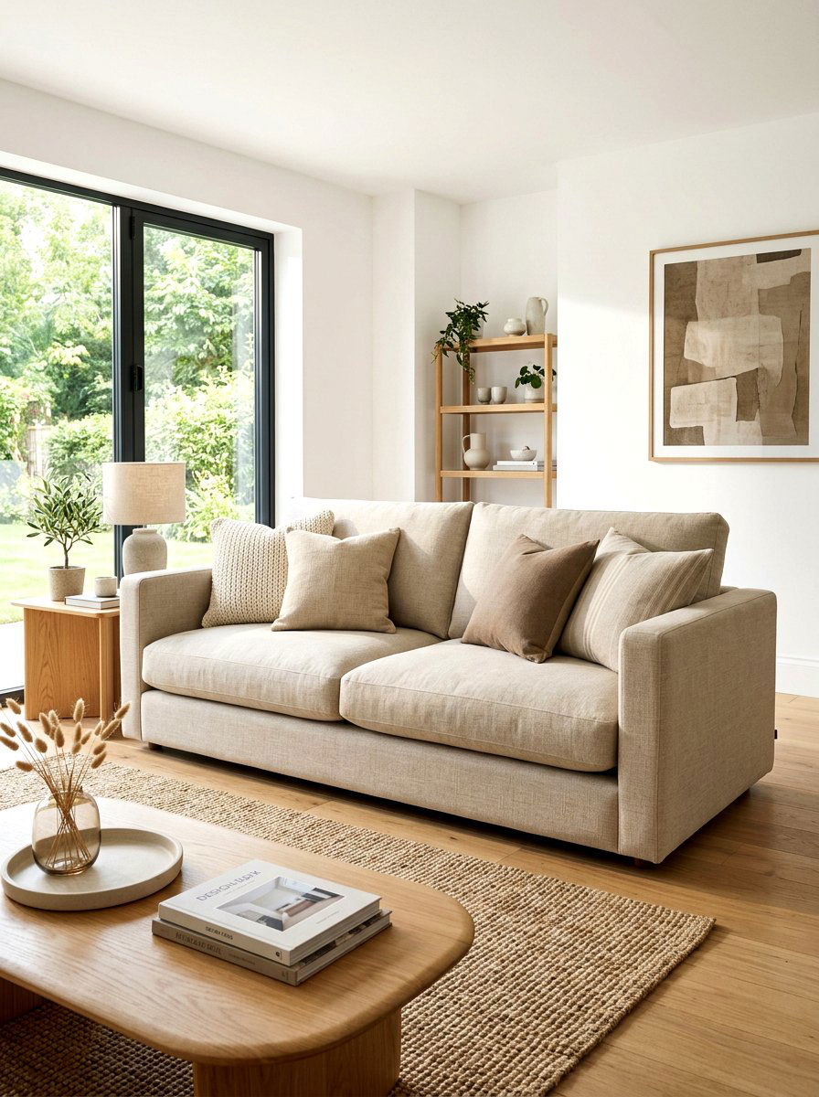 Minimalist Linen Sofa - 30 warm minimalist home ideas