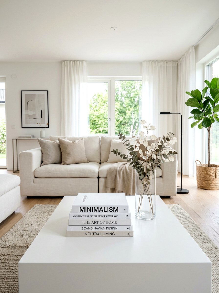 Minimalist Living Room Book Styling - 30 coffee table book styling ideas