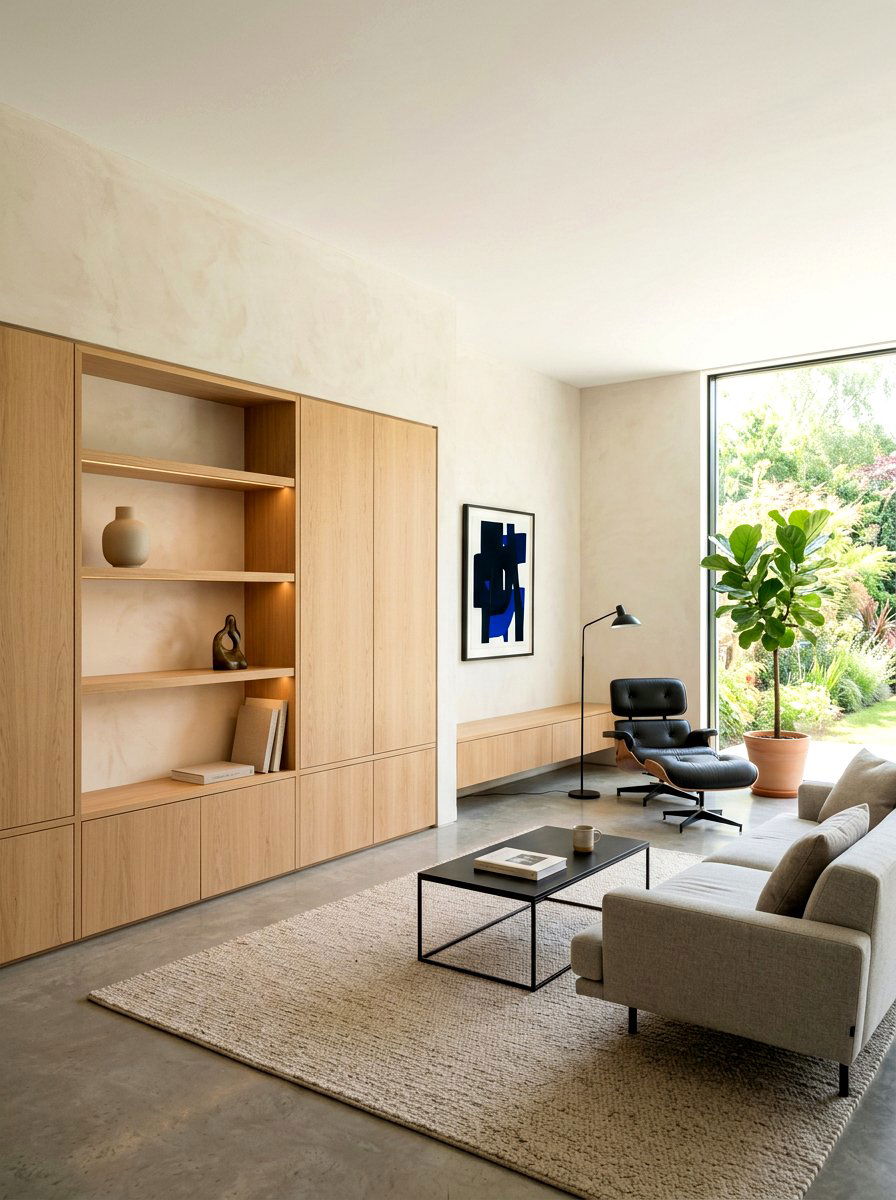 Minimalist Living Room Built In Shelves - 30 minimalist living room decor ideas