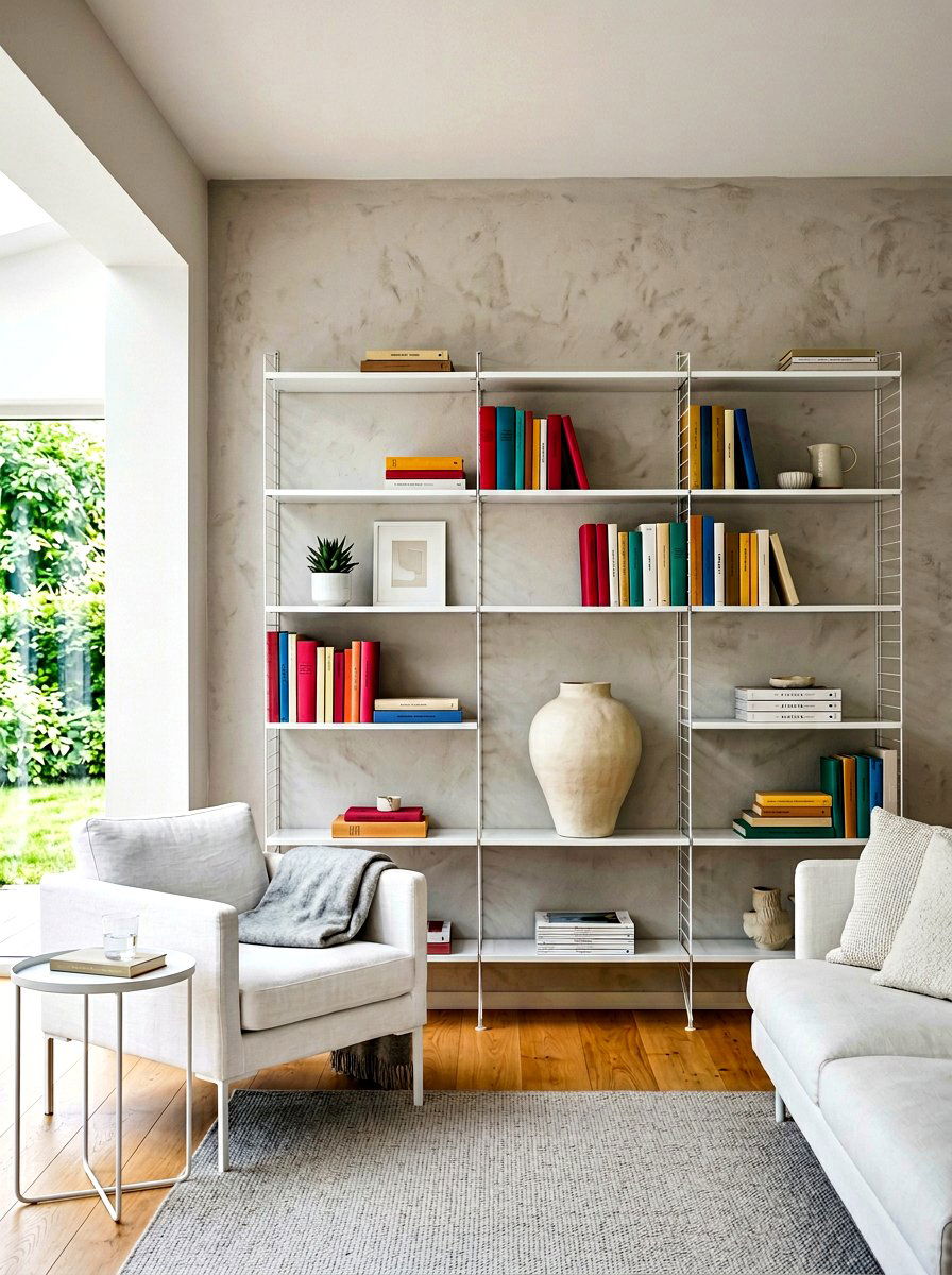 Minimalist Living Room Shelving - 30 bookshelf styling ideas
