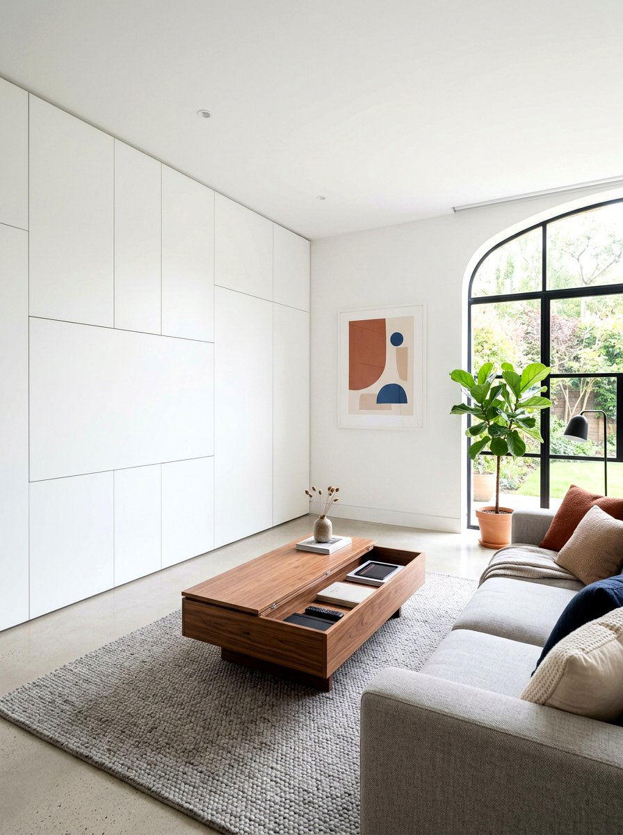 Minimalist Living Room With Hidden Storage - 30 minimalist living room ideas