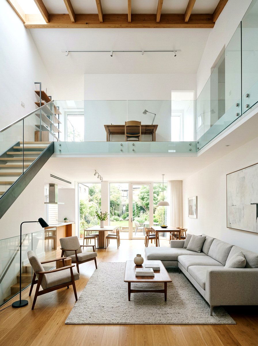 Minimalist Loft Balcony - 30 high ceiling decorating ideas