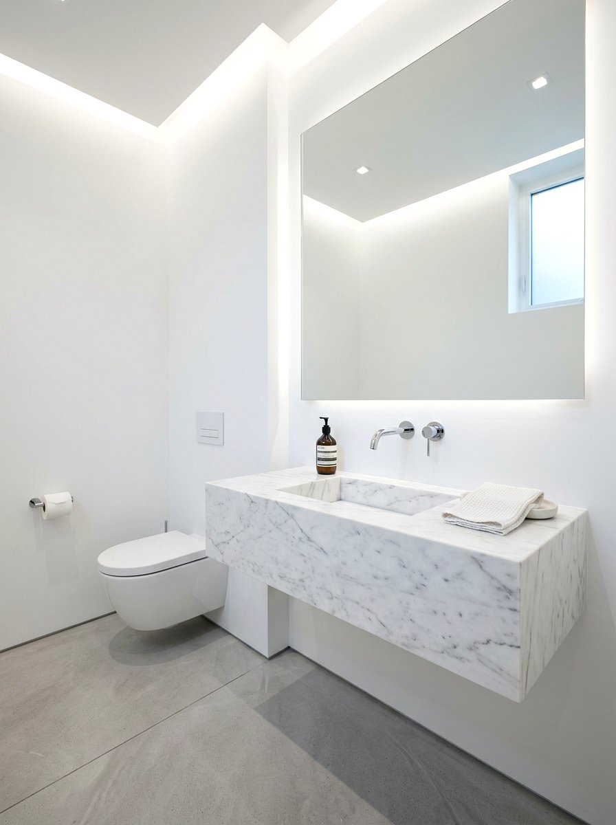 Minimalist Luxury Powder Room - 30 opulent powder room ideas