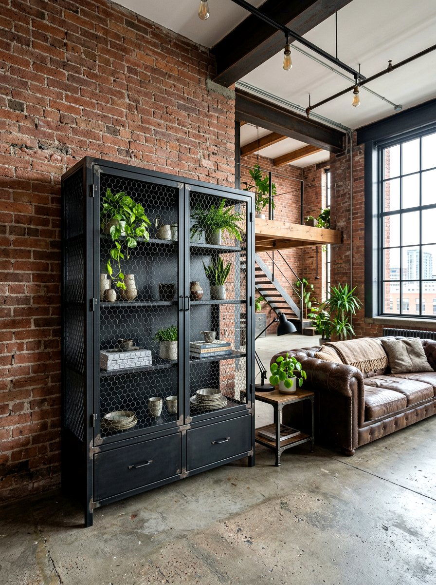 Minimalist Metal Cabinet Industrial Loft - 30 display cabinet ideas