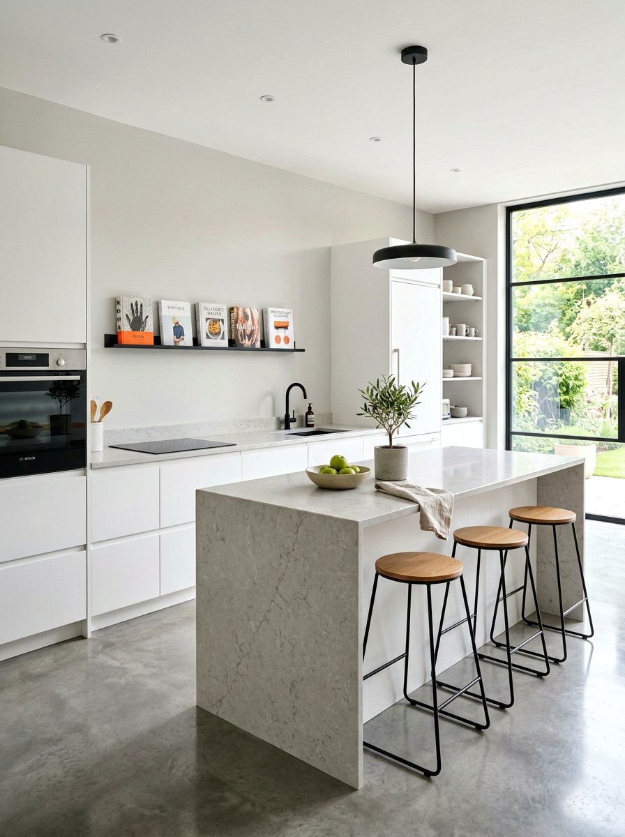 Minimalist Metal Ledge - 30 cookbook kitchen shelf ideas