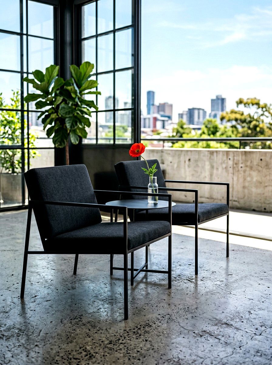Minimalist Metal Seating - 30 apartment patio ideas