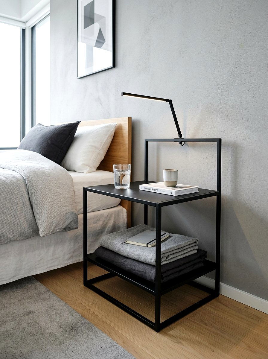 Minimalist Metal Shelf - 30 wall mounted nightstand ideas