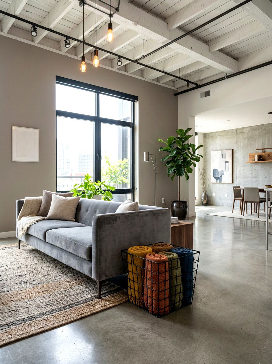 Minimalist Metal Wire Basket - 30 living room blanket basket ideas