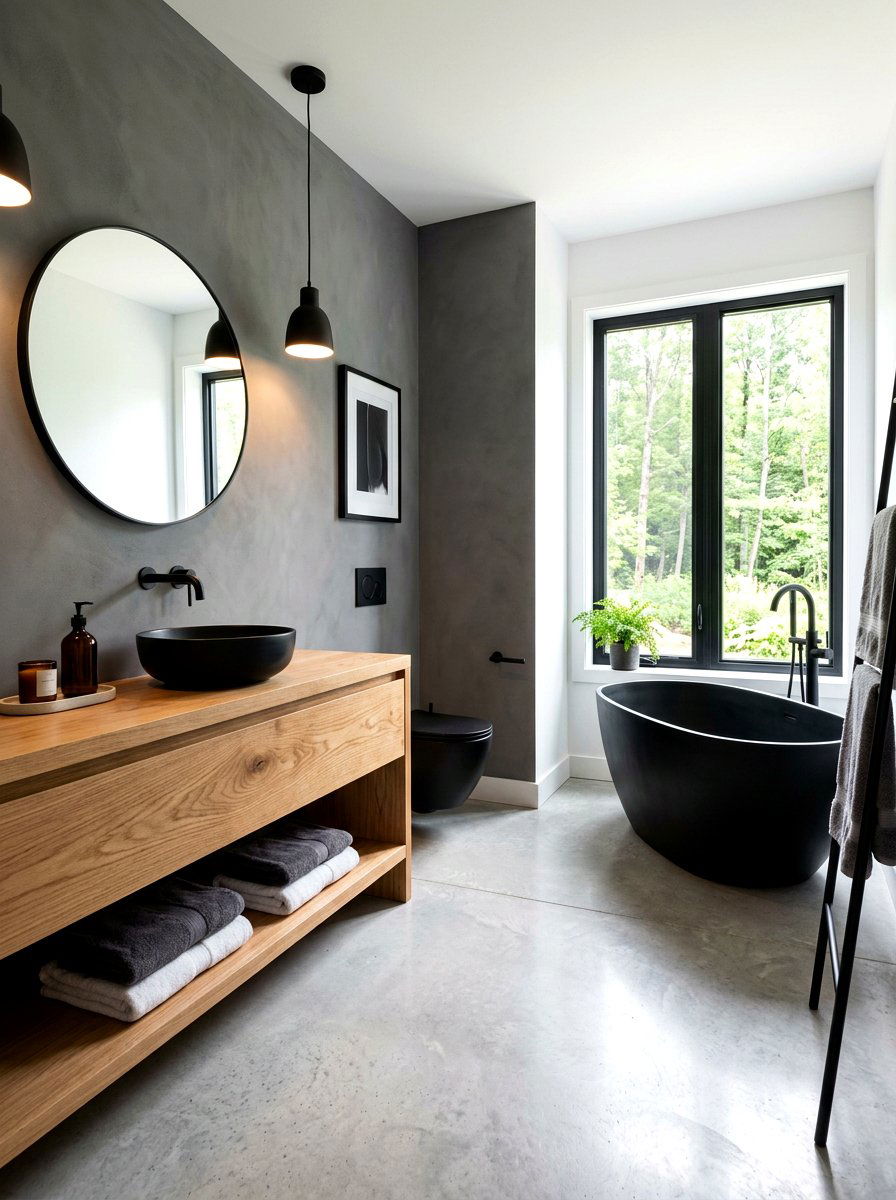 Minimalist Moody Farmhouse Bathroom - 30 moody farmhouse bathroom ideas