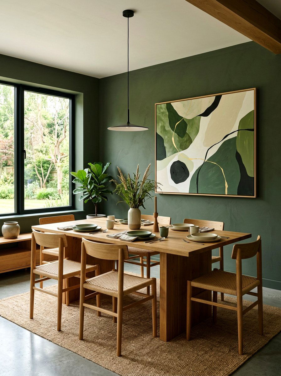Minimalist Moss Green Dining Room - 30 moss green dining room ideas