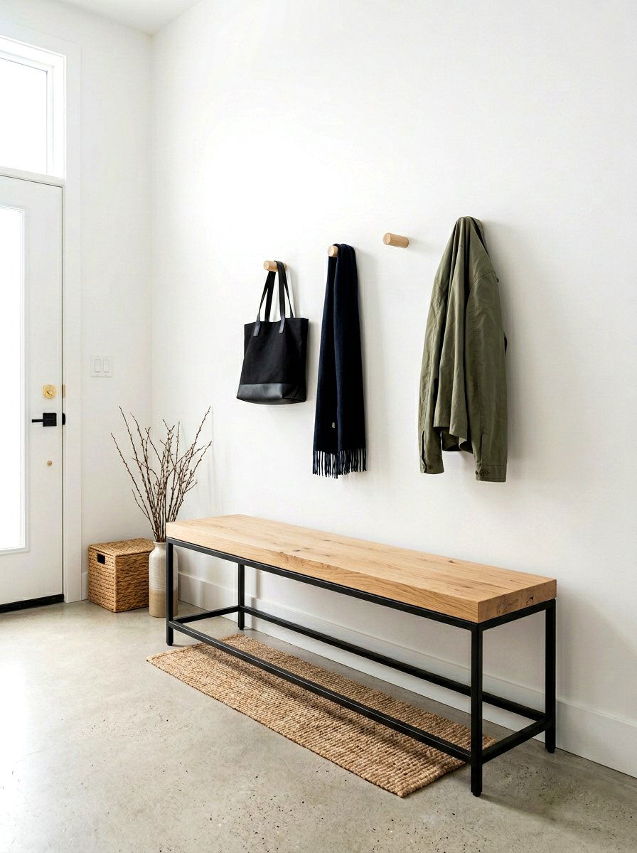 Minimalist Mudroom Bench - 30 mudroom drop zone bench ideas