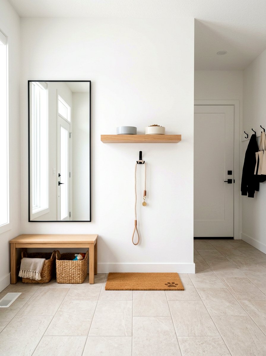 Minimalist Mudroom Pet Area - 30 mudroom pet station ideas aesthetic