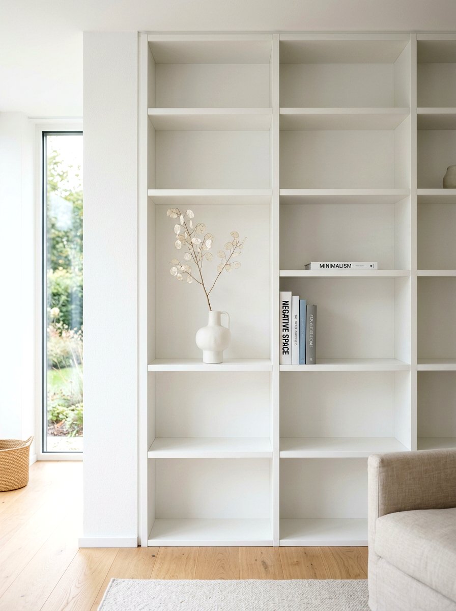 Minimalist Negative Space Breather - 30 organizing a bookshelf ideas