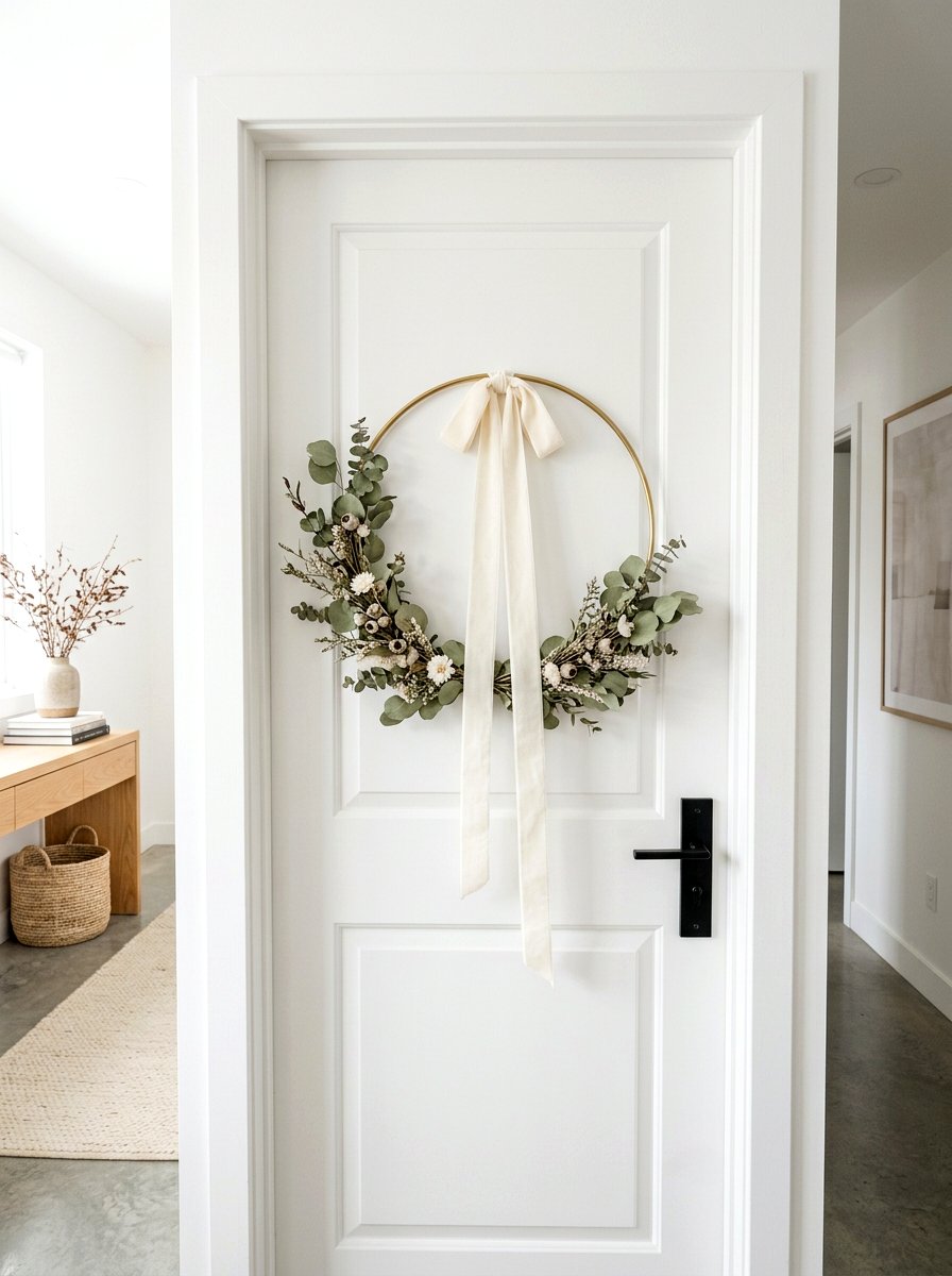 Minimalist Neutral Wreath - 30 neutral holiday decor ideas