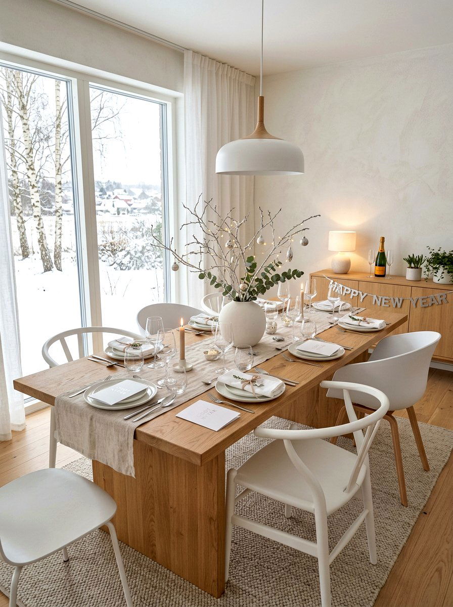 Minimalist New Year dining room - 30 New Year dining room ideas