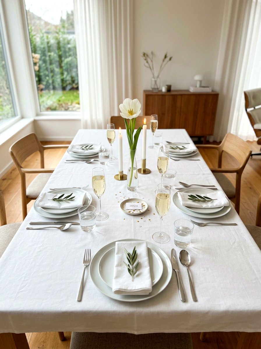 Minimalist New Year table - 30 New Year table decor ideas
