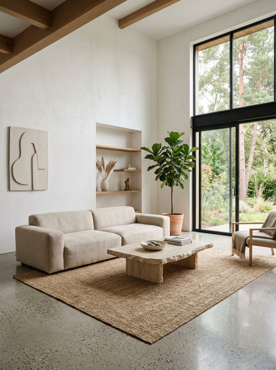 Minimalist Organic Living Room - 30 organic modern living space ideas