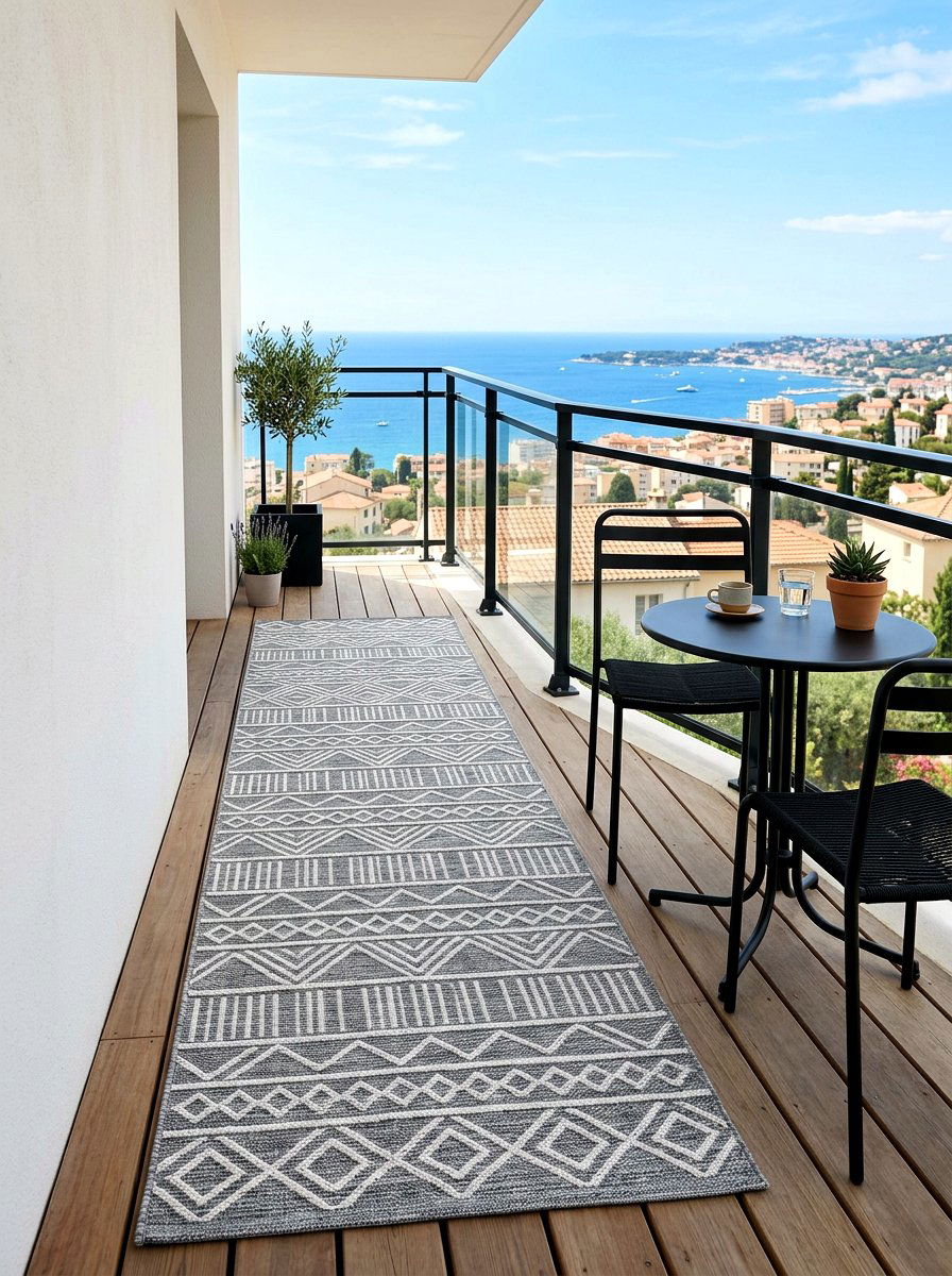 Minimalist Outdoor Rug - 30 narrow balcony ideas