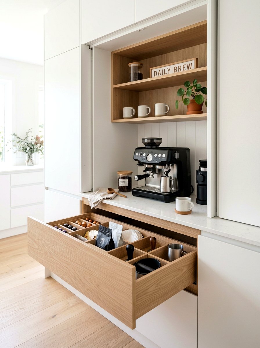 Minimalist Pantry Coffee Nook - 30 walk in pantry cafe ideas