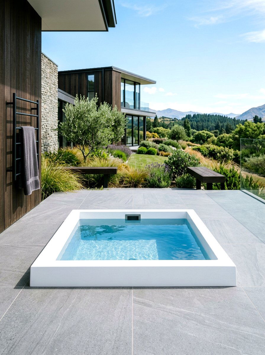 Minimalist Patio Cold Plunge - 30 cold plunge patio ideas