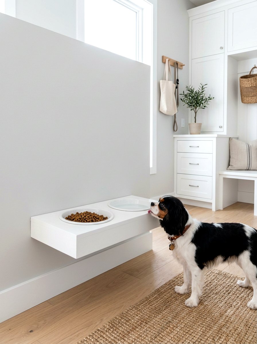 Minimalist Pet Food Station - 30 mudroom pet station ideas