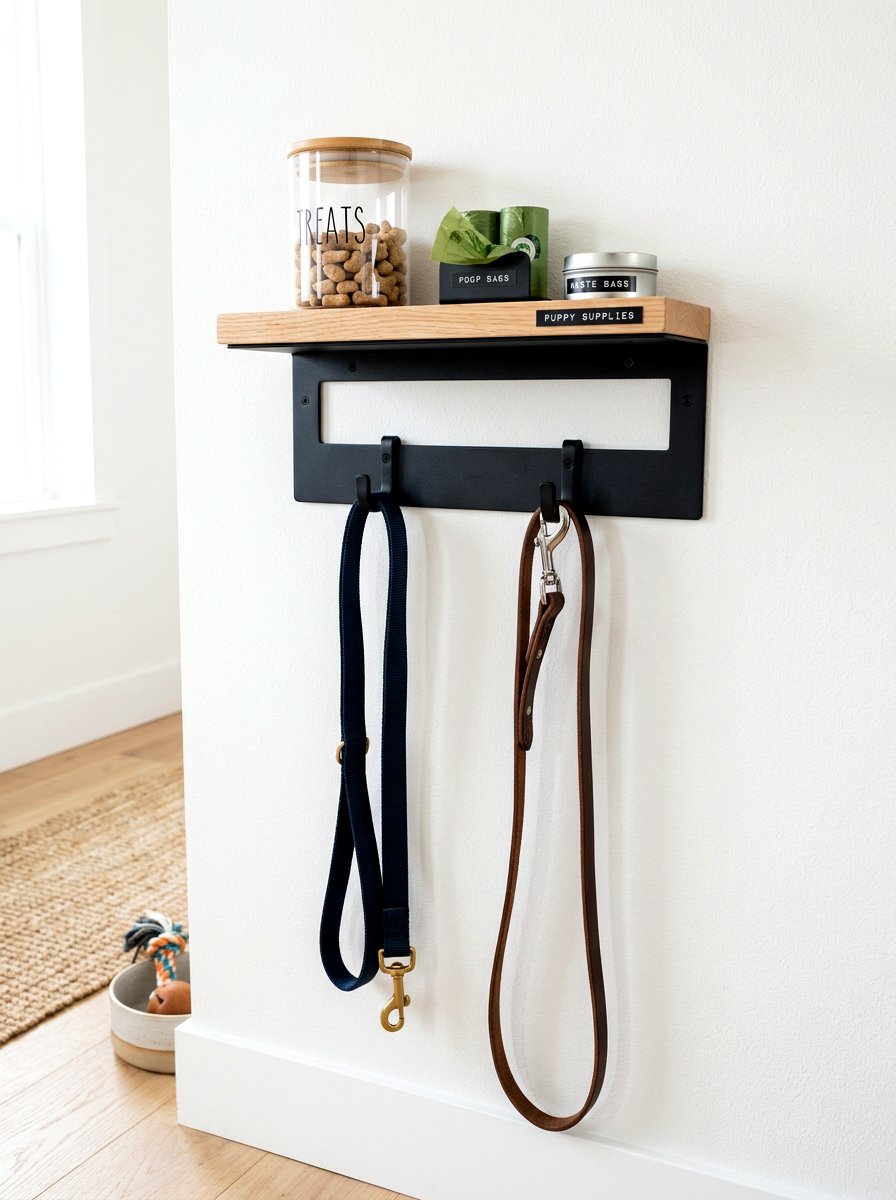 Minimalist Pet Supply Rack - 30 entryway pet station ideas