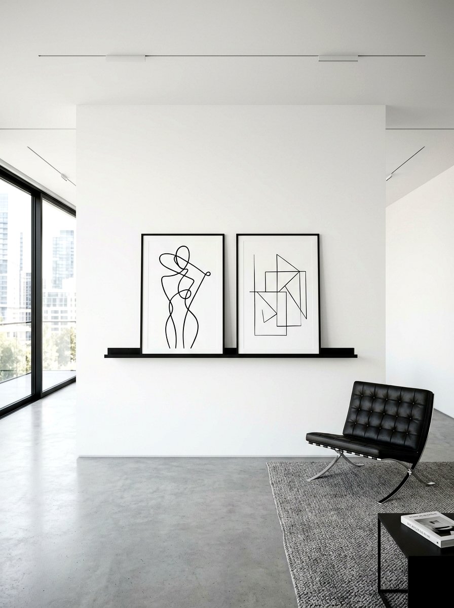 Minimalist Picture Ledge - 30 gallery ledge wall ideas