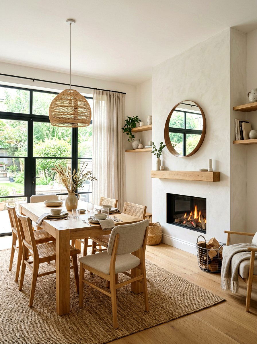 Minimalist Plaster Fireplace Wall - 30 dining room fireplace wall ideas