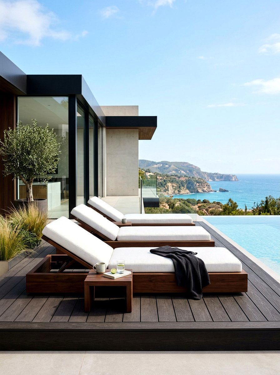 Minimalist Platform Lounger - 30 poolside lounge ideas