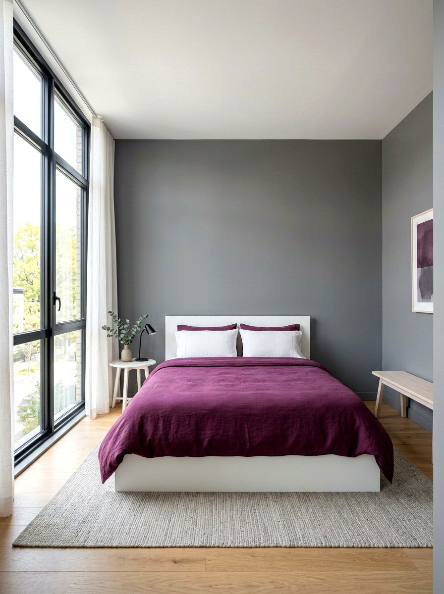 Minimalist Plum Bedroom - 30 plum bedroom ideas