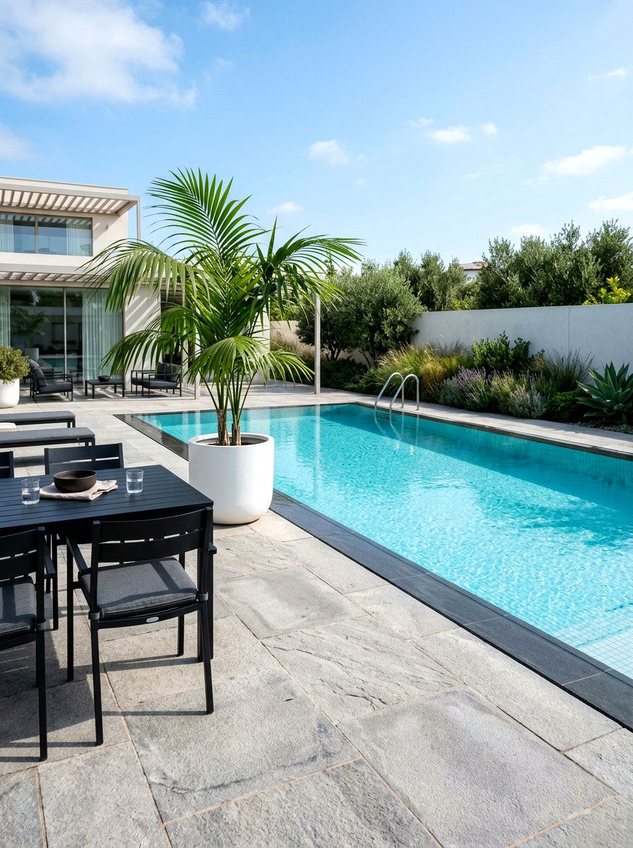 Minimalist Pool Deck - 30 poolside dining ideas