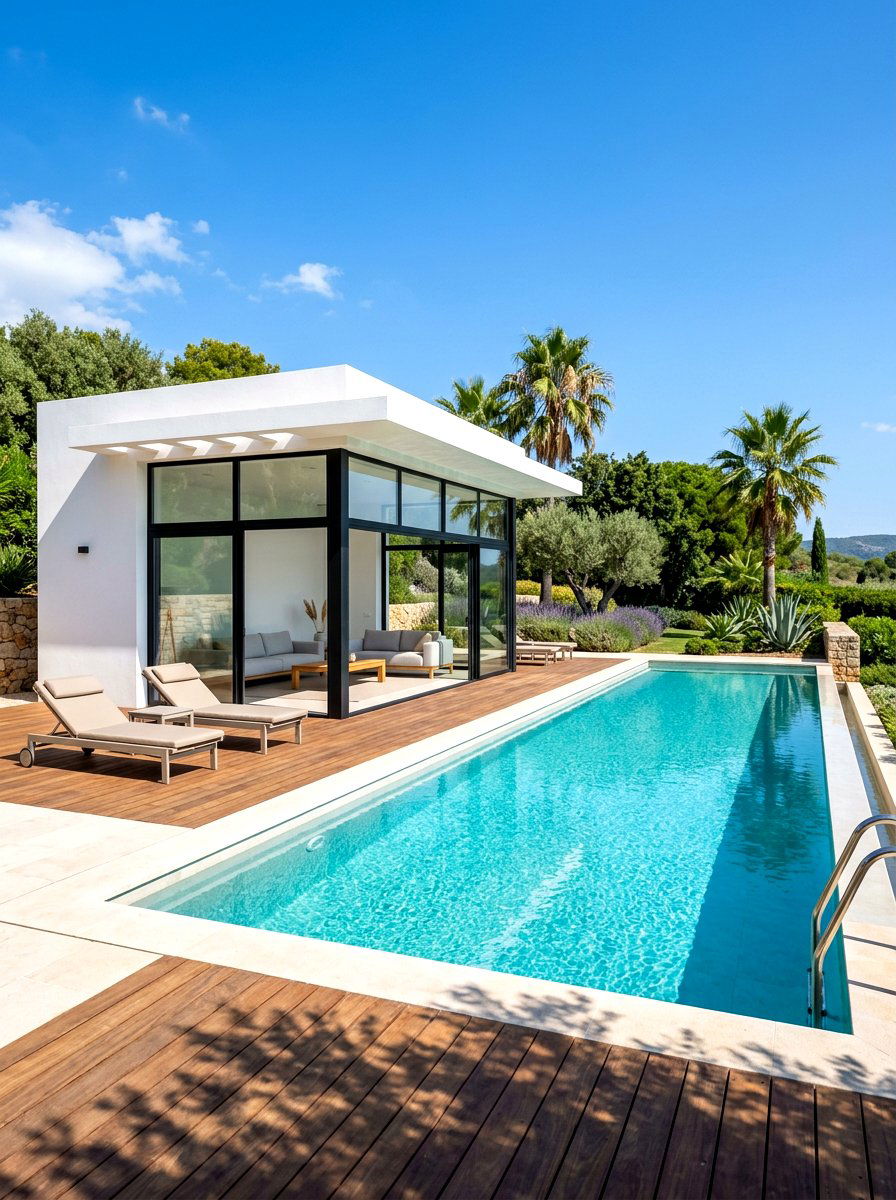 Minimalist Pool House - 30 quiet luxury backyard ideas