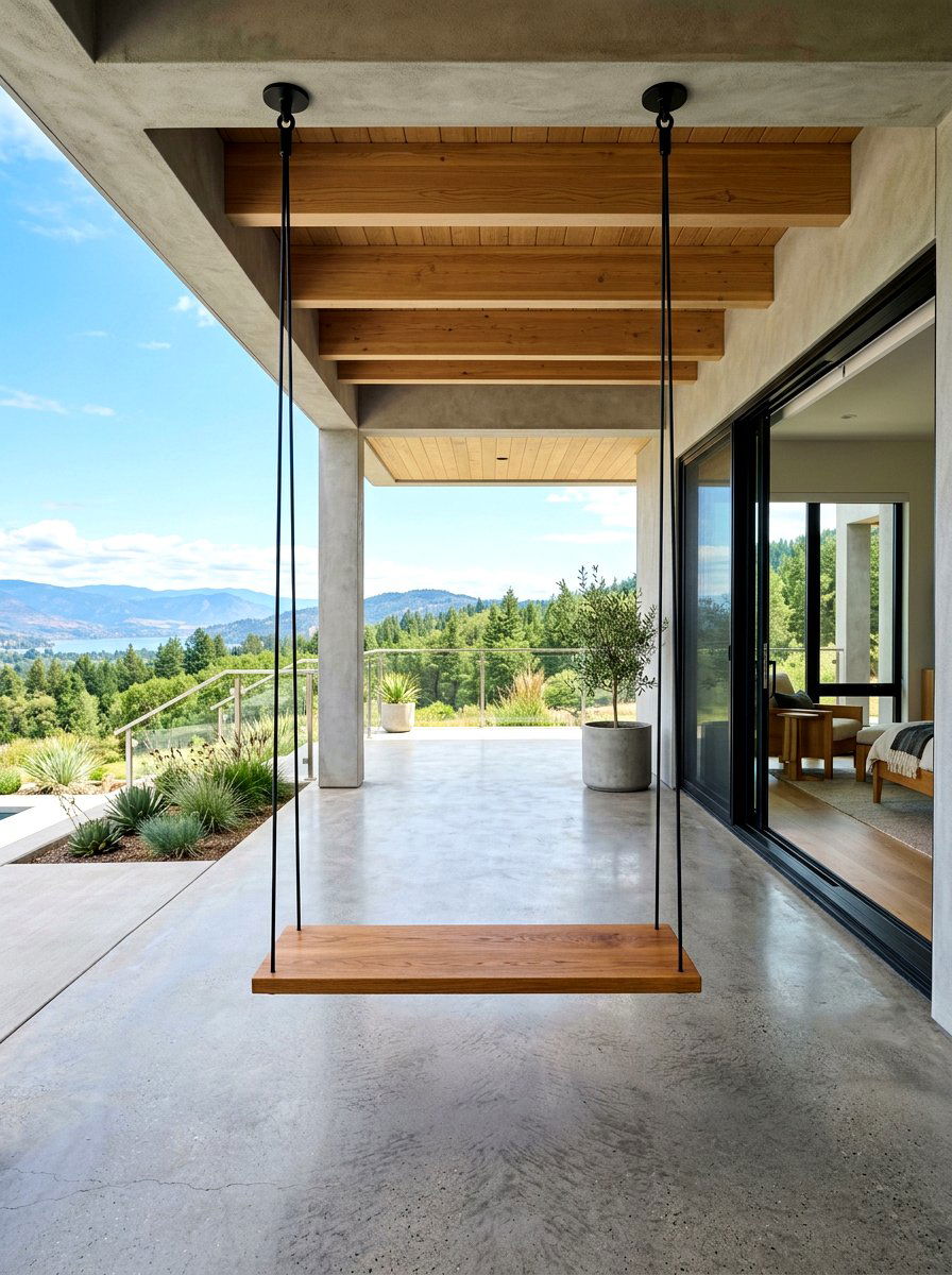 Minimalist Porch Swing - 30 farmhouse porch swing ideas