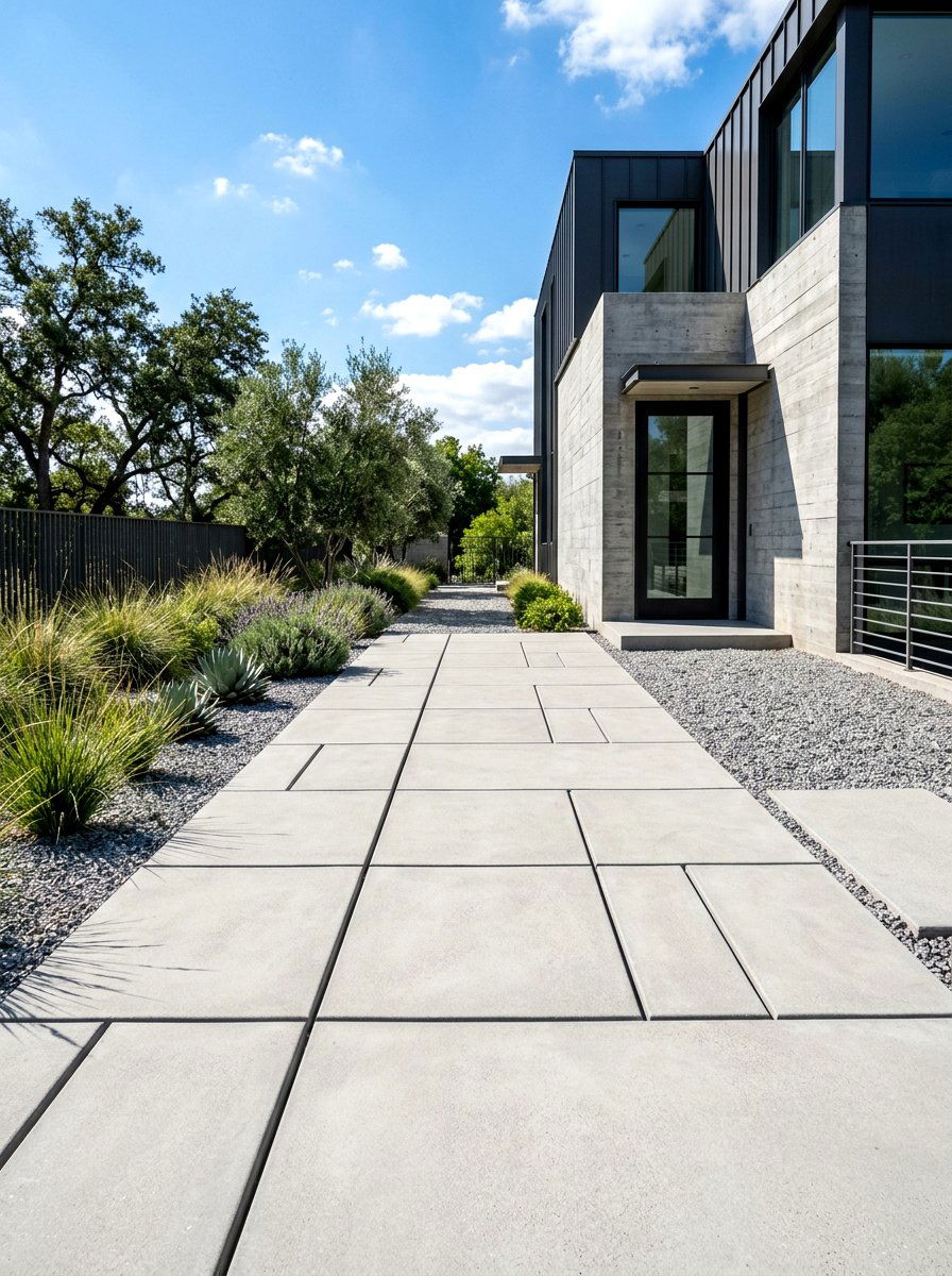 Minimalist Poured Concrete - 30 side yard walkway ideas