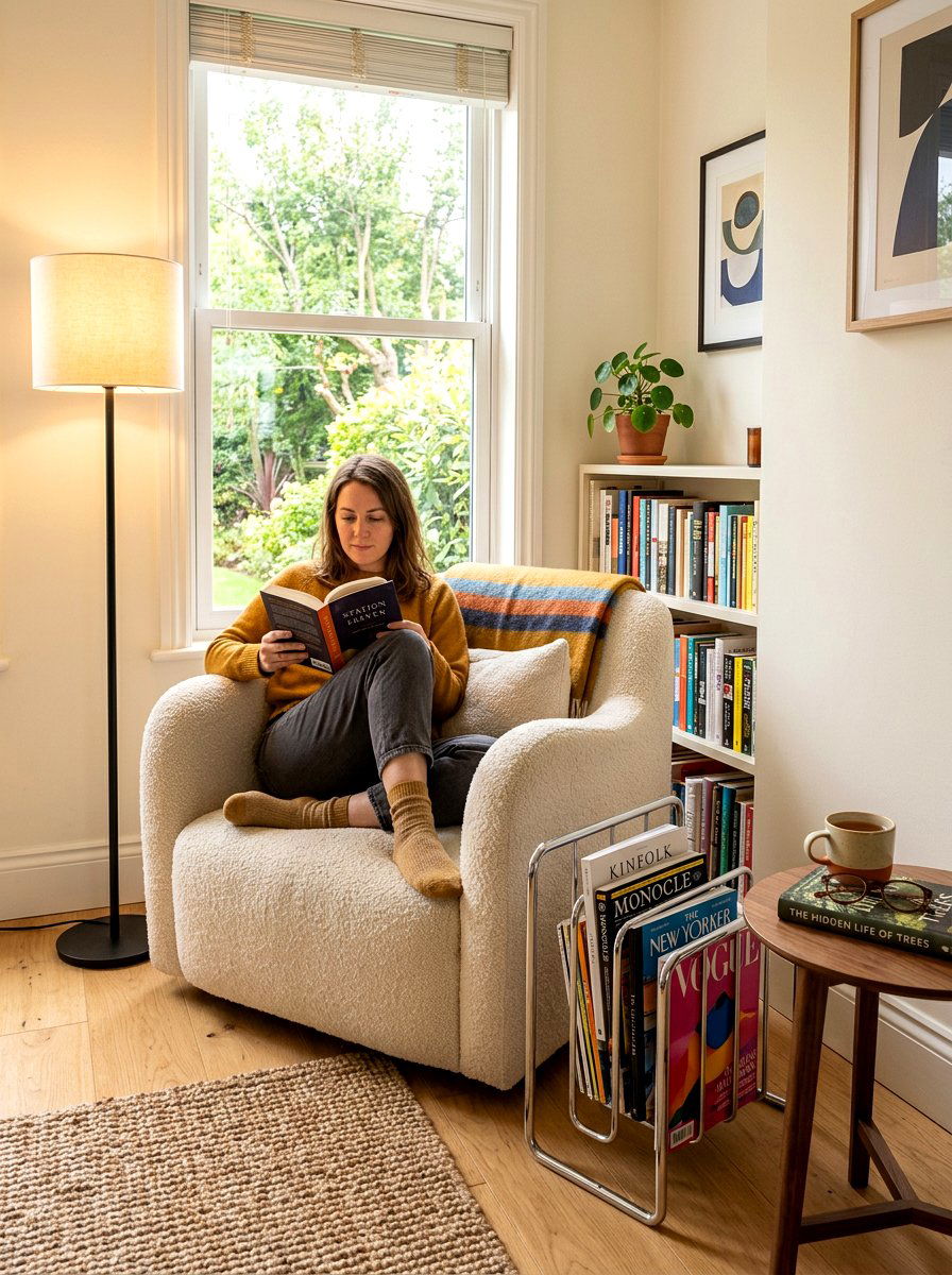 Minimalist Reading Nook Chrome Magazine Rack - 30 chrome accent furniture ideas