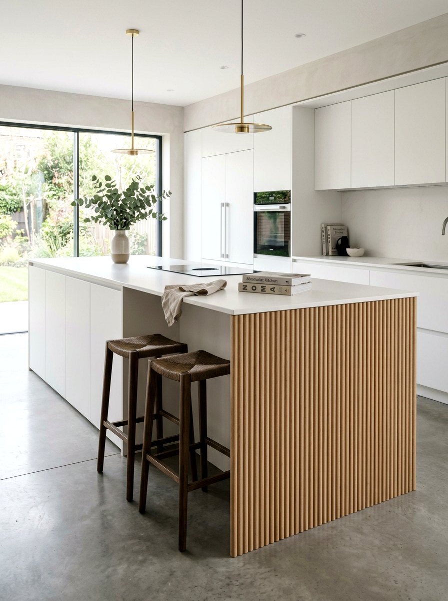 Minimalist Reeded Kitchen Island Detail - 30 reeded kitchen island ideas