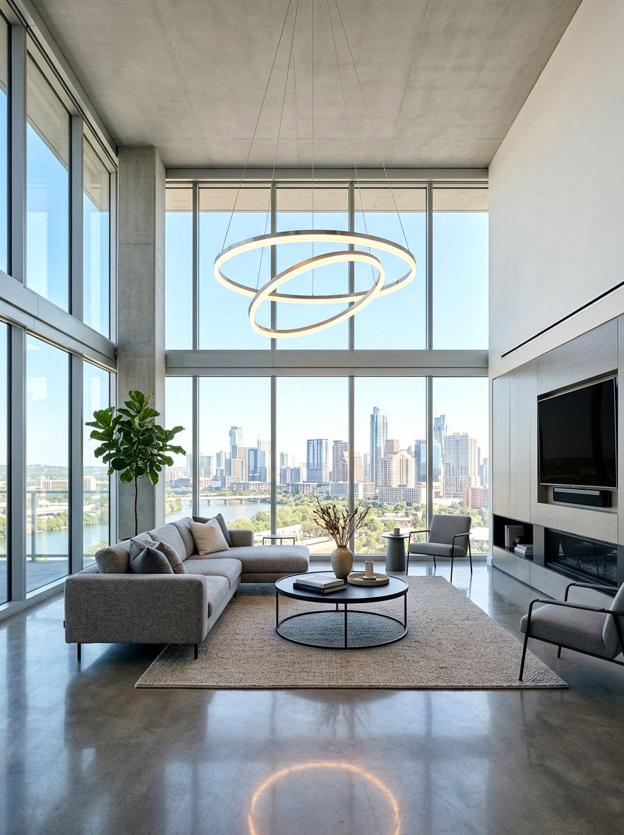 Minimalist Ring LED Chandelier - 30 statement chandelier ideas
