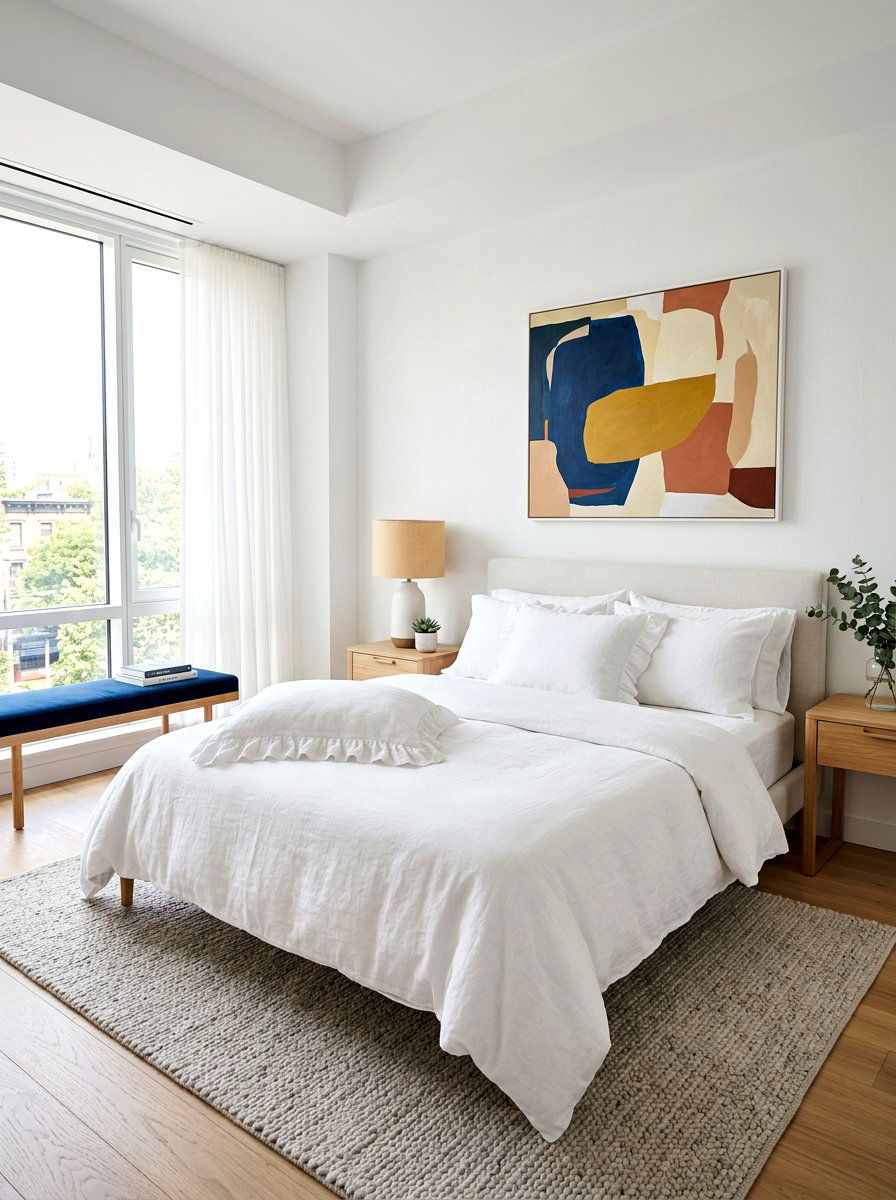 Minimalist Ruffle Accents Contemporary Bedroom - 30 romantic ruffle bedroom ideas