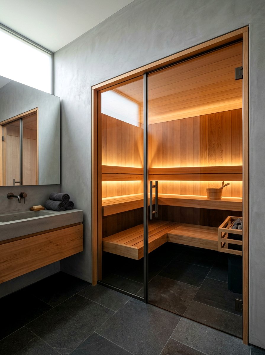 Minimalist Sauna Bathroom - 30 sauna bathroom ideas