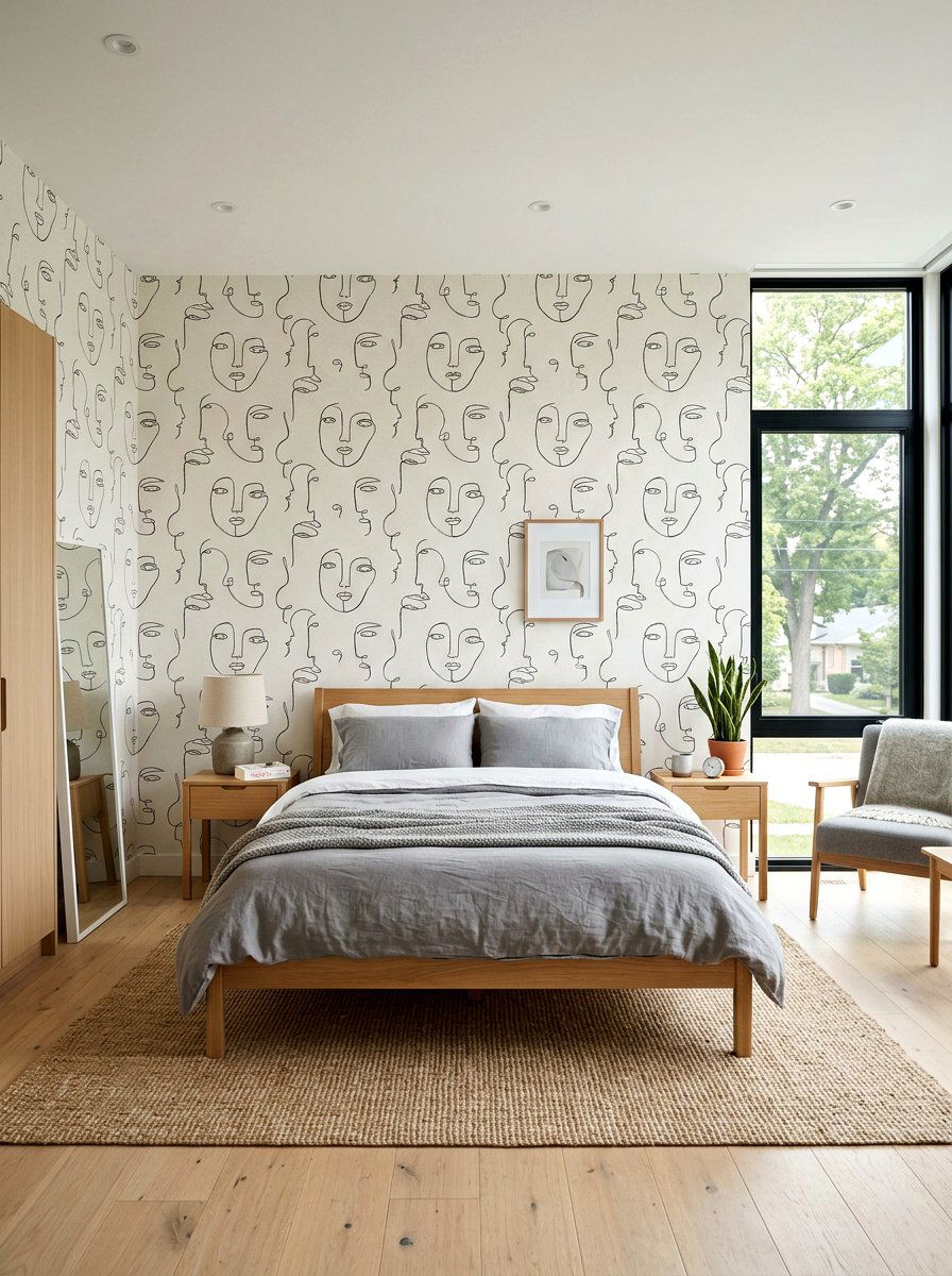 Minimalist Scandi Line Art - 30 wallpaper decor ideas