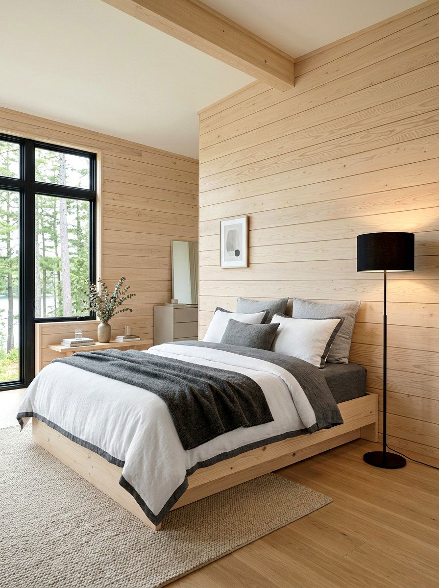 Minimalist Scandi Shiplap Bedroom - 30 shiplap wall ideas
