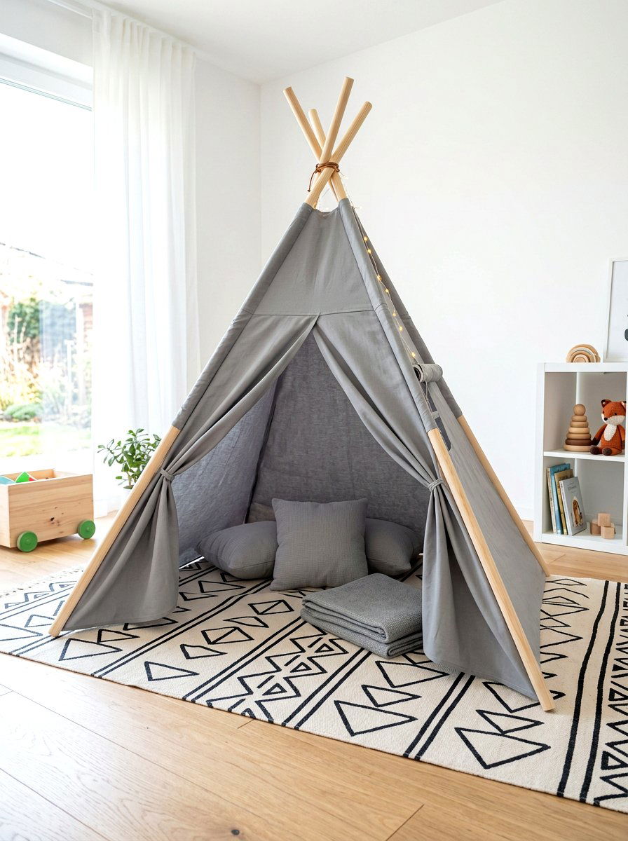 Minimalist Scandinavian Play Tent - 30 kids tent reading nook ideas