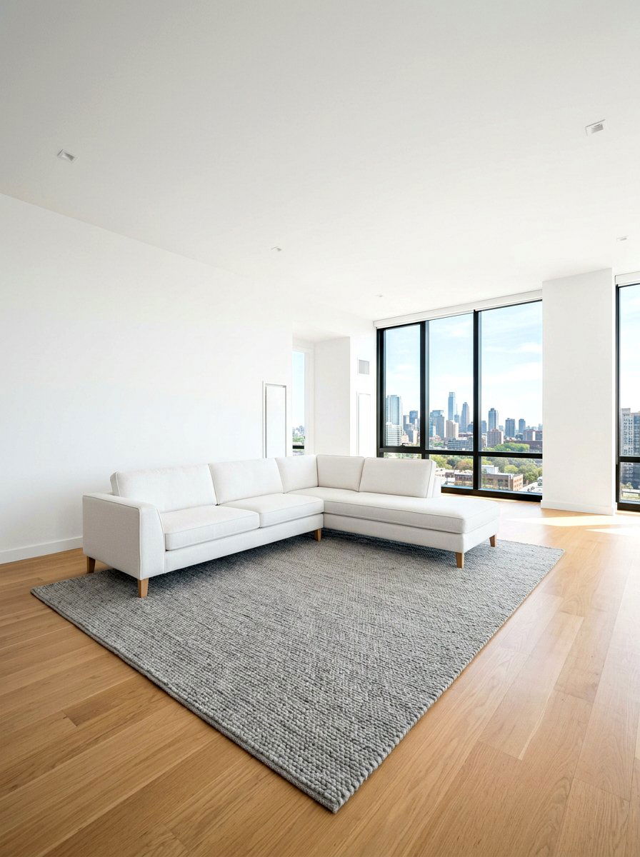 Minimalist Sectional With Rug - 30 sectional layout ideas